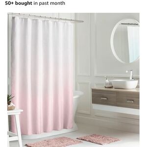 Elegant Pink Ombre Shower Curtain Set